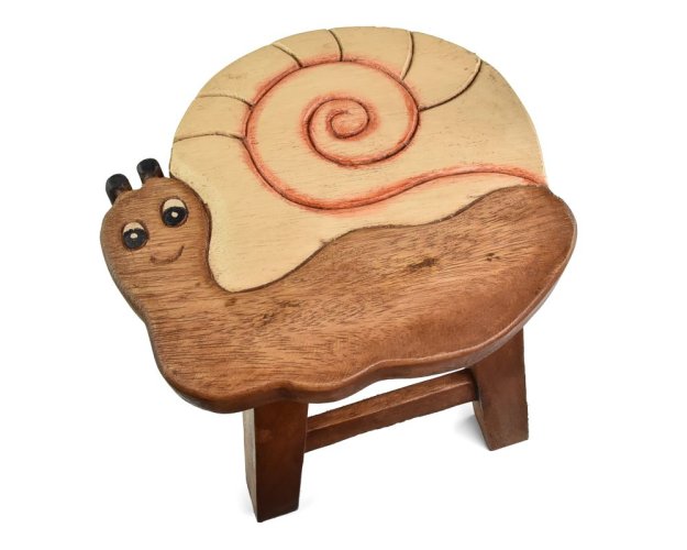 Stolička dřevěná dekor šnek