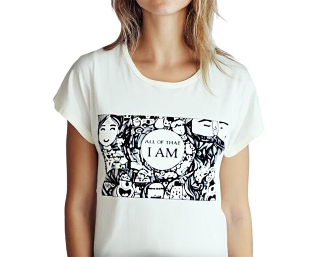 Dámské triko I AM ALL OF THAT, bavlna, krémová, M