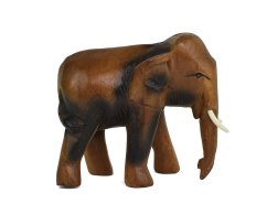 Dřevěná soška Slon dlouhověkosti 14 cm