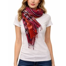 Šátek viskóza 200cm x 70cm pruhy multicolor D