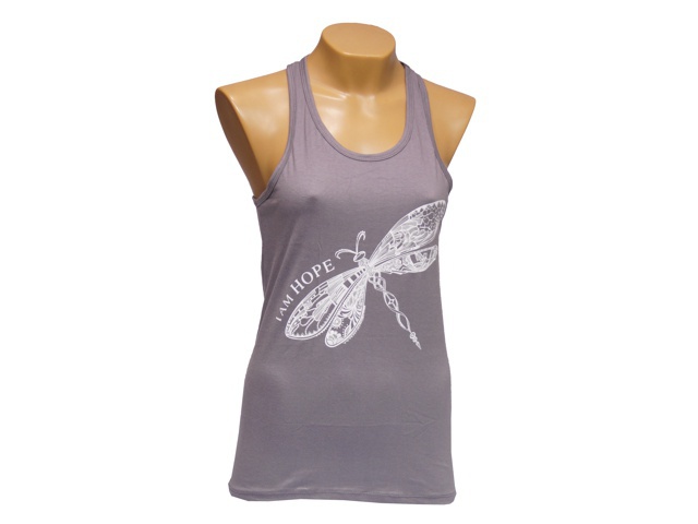 Dámské tílko I AM HOPE, bavlna, šedé - Velikost: L