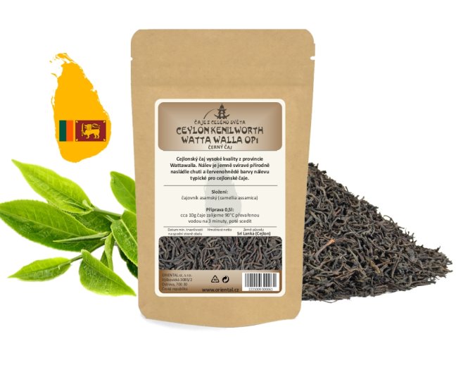 Černý čaj Ceylon Kenilworth Watta Walla OP1 - Gramáž čaje: 50 g