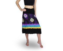 Dámské šaty KOMAL s kanýrem, černé, barevná kolečka
