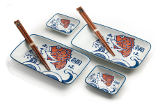 Čínský porcelánový set na sushi Sakana 4 ks