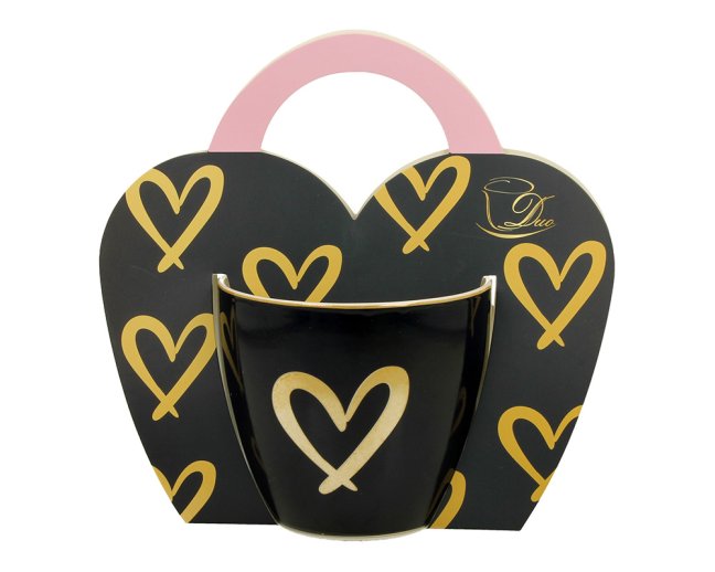 Hrnek Zlaté srdíčko, modrý 400 ml