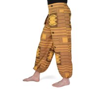 Kalhoty jóga YUTI, žlutohnědé