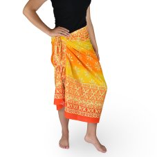 Sarong - Pareo BUN, OMBRE kvítek, oranžová