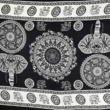 Sarong - Pareo BUN, hlava slona, černý