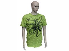 Tričko bavlna, potisk Chobotnice - světle zelené
