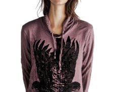 Tričko dlouhý rukáv SURE, orel, hnědé