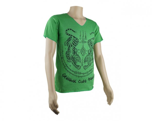 Pánské triko NIDHI s potiskem, tygři, zelené