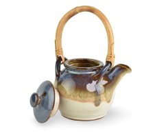 Keramická konev Bai Hao světlá s rákosovým uchem cca 0,35 l