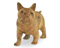 Dřevěná soška Bulldog 18 cm - varianta D