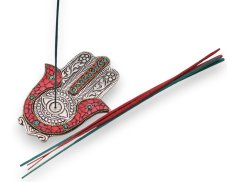 Stojan na vonné tyčinky - Červená Hamsa