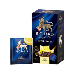 Černý aromatizovaný čaj Richard Royal Lemon (25 sáčků) 42,5 g