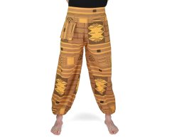 Kalhoty jóga YUTI, žlutohnědé