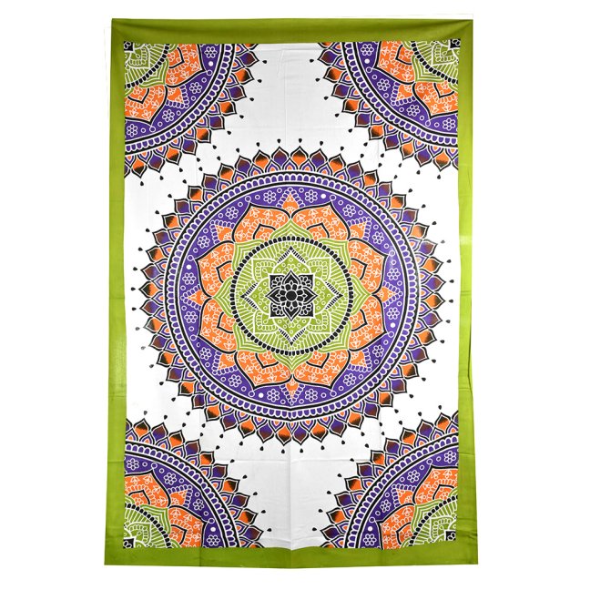 Přehoz Mandala - Lotos zelený 147 x 208 cm - II. jakost
