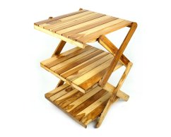 Dřevěný odkládací stolek Levy Triple světlý 70 cm