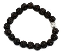 Japa Mala Rudraksha náramek tmavý