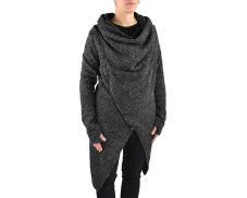 Kardigan ADA s límcem, jednosměrný zip, šedý