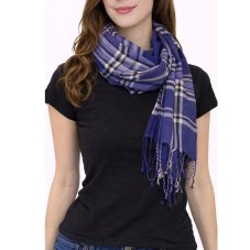 Šála rayon kostky modrofialová