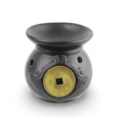 Aromalampa černá, kulatá - Mince