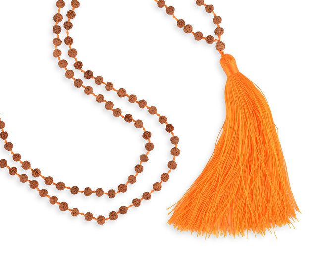 Japa Mala Rudraksha - oranžová