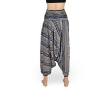 Harémové kalhoty aladin NATSU, proužky, tyrkysová, bez šňůrky