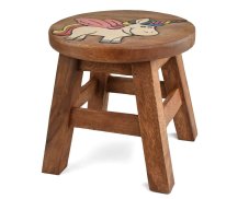 Stolička dřevěná dekor jednorožec s křídly - II. jakost