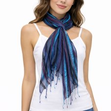 Šála tenká Ravi, viskóza, 170 x 60 cm, modrá