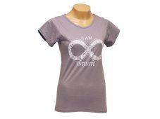 Dámské triko I AM INFINITE, bavlna, šedá