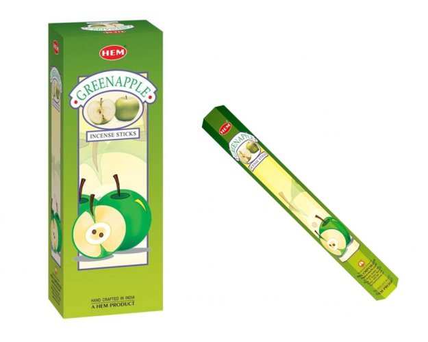 Indické vonné tyčinky HEM Green Apple 20 ks