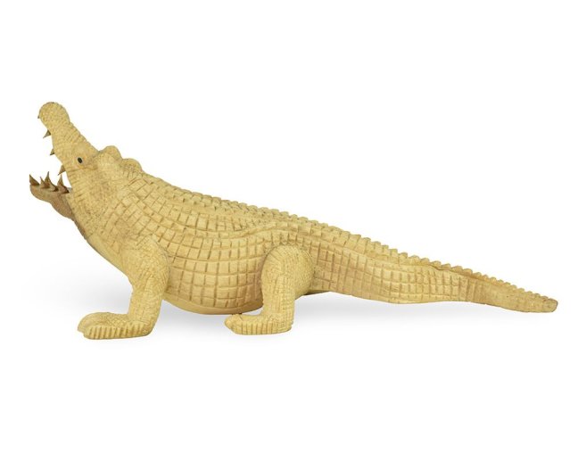 Dřevěná soška Krokodýl 12 cm - var. D - II. jakost