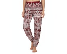 Kalhoty Joga WIN , bavlna, červené, bílé ornamenty