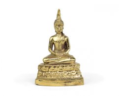 Soška meditující Buddha, mosaz, 7 cm