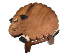 Stolička dřevěná dekor natural ovečka