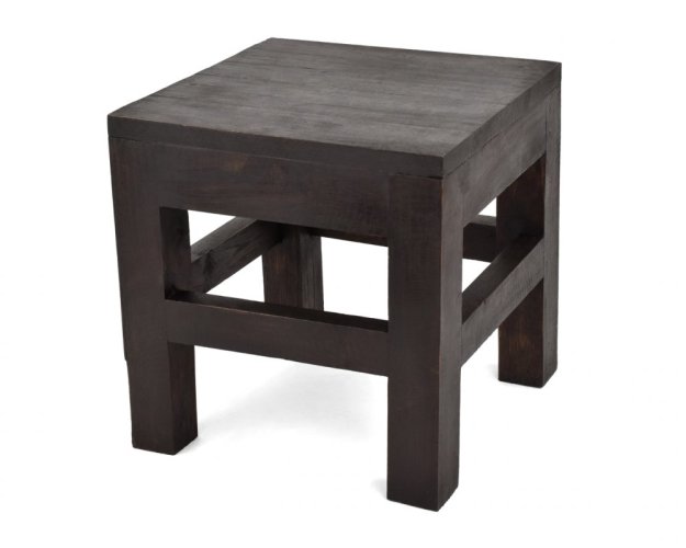 Stolička dřevěná Cube tmavě hnědá 23 x 23 x 23 cm