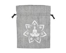 Dárkový stahovací pytlíček Jóga - šedý - 11 x 14 cm