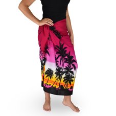 Sarong - Pareo BUN, palmy, růžová