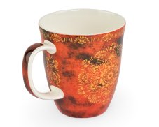 Porcelánový hrnek Tiziana, červenoranžový, zdobný dekor, 400 ml