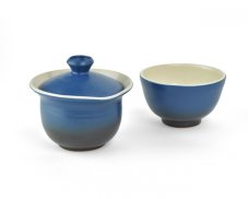 Keramický Gaiwan s miskou modrý
