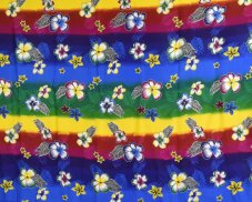 Sarong - Pareo REN, duha s květy, tmavě modrá, II. jakost