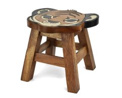 Stolička dřevěná dekor tygr - II. jakost