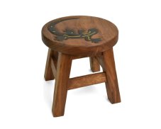 Stolička dřevěná dekor ještěrka - II. jakost