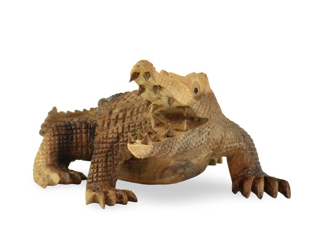 Dřevěná soška Krokodýl 12 cm - var. A