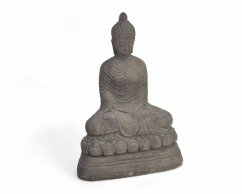 Betonová socha Buddha Dhyana Mudra podstavec malý černý 38 cm