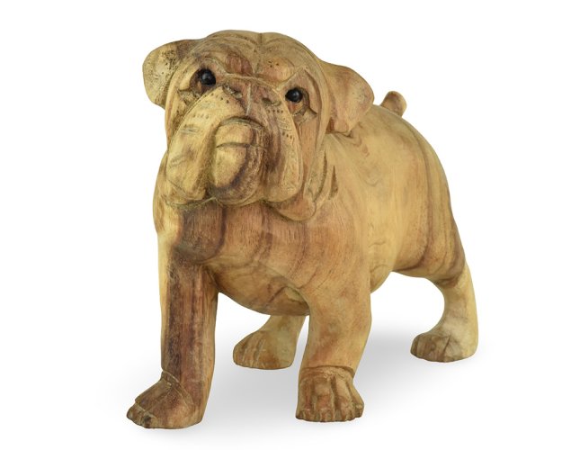 Dřevěná soška Bulldog 18 cm - varianta C