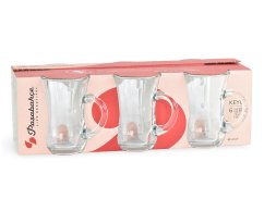 Sklenice na čaj s ouškem 1,40 dl - "Bora" - karton 6 ks