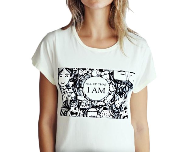 Dámské triko I AM ALL OF THAT, bavlna, krémová, M