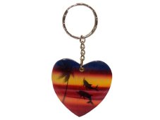 Klíčenka dřevo, Hawai Srdce červeno-modré